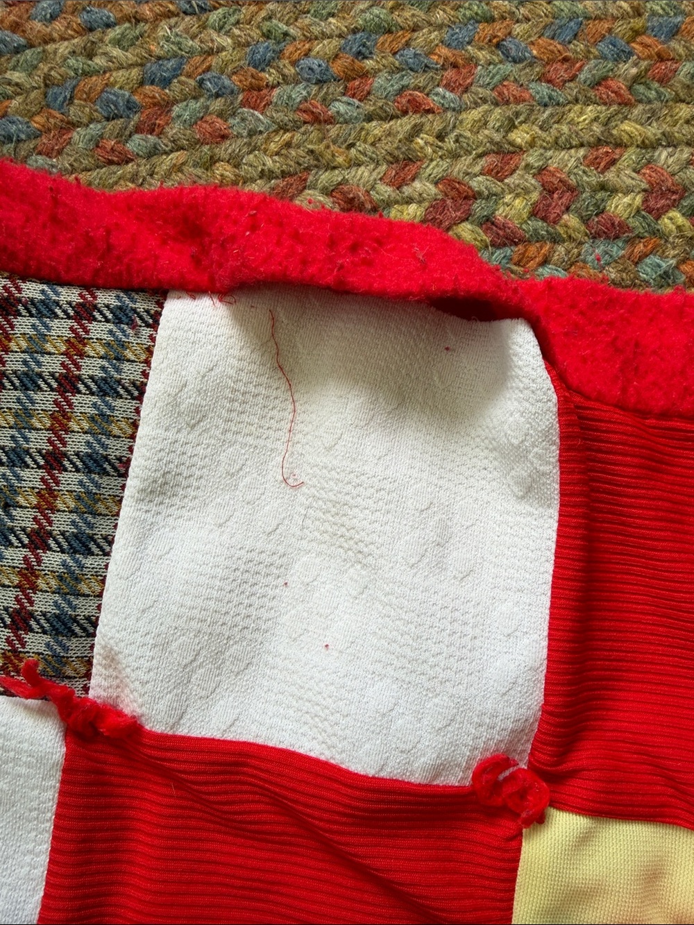 Vintage Homemade Granny Square Patchwork Twin Bed Quilt Blanket - Picture 5 of 8